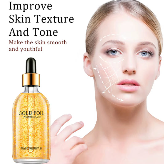 100Ml 24K Gold Hyaluronic Acid Nicotinamide Face Serum Facial Moist Collagen Essence Smoothes Wrinkles Skin Care Serum