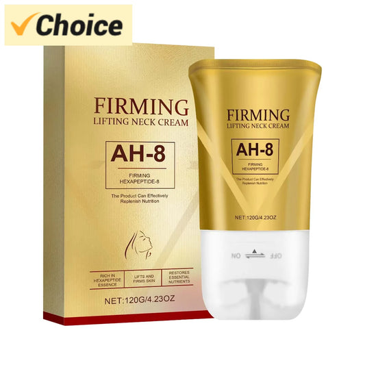 120G Ah-8 Neck Firming Cream with Roller Massage, Neck Tightening Cream for Sagging Skin, Moisturizing & Smoothing, Hydrating, T